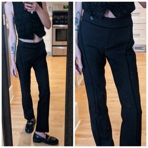 Valentino Slim Straight Wool Velvet Pants